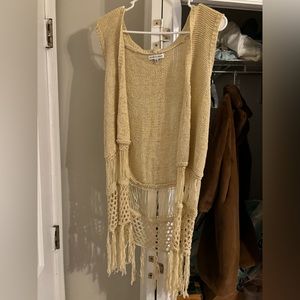Vintage bohemian cream colored vest
